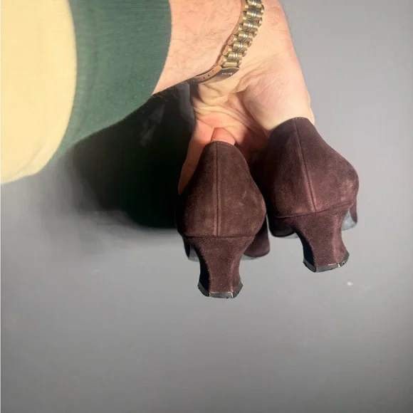 Thierry Rabotin Brown Suede Heeled Mary Jane’s Size EU 38.5 - Picture 2 of 7